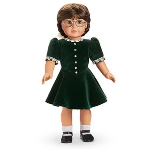 Vintage American Girl Molly Doll Retired Rare Christmas Evergreen Velvet Dress - Picture 2 of 14